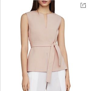 BCBGMAXAZRIA Peplum Top in Bare Pink
